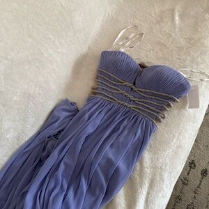 Terani Couture Strapless Purple Prom Dress